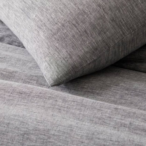 ❤️BUY 2 GET 1 FREE West Elf European Flax Linen Duvet Cover Color,Slate Melange - Picture 2 of 7